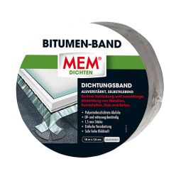 MEM Bitumen-Band alufarben Selbstklebendes aluverstärktes Bitumen‑Dichtungsband für Abdichtung und Reparaturen