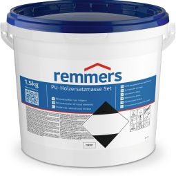 Remmers PU-Holzersatzmasse Set Holzspachtel enthält 1 kg PU-Holzersatzmasse, 0,5 kg Spezial-Holzspäne, Ölfolie und Verarbeitungsanleitung – direkt einsatzbereit