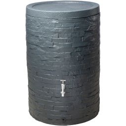 GRAF Garantia Regentonne Muro graphite grey Regenfass 260 L, Deckel kindersicher, verriegelbar, ohne Auslaufhahn