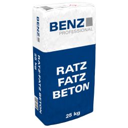 BENZ PROFESSIONAL Ratz-Fatz-Beton Kein Anmischen notwendig, sofort einsatzbereit, schnell erhärtend, Körnung: 0-8 mm, belastbar nach ca. 1 Tag, 25 kg Sack