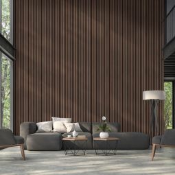 FibroTech Akustikpaneele PREMIUM / PROFF Smoked Oak - Raucheiche schallabsorbierende Wandpaneele in zwei Längen verfügbar