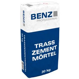 BENZ PROFESSIONAL Trass-Zement-Mörtel Verlegemörtel für Natursteine, Stufen und Pflastersteine im Innen- und Außenbereich, 30 kg Sack
