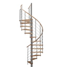 Minka Spindeltreppe Venezia grau Wendeltreppe inklusive Massivholzhandlauf, verschiedene Breiten