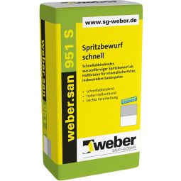 weber Kellerabdichtung weber.san 951S Spritzbewurf schnell Schnellabbindend, optimale Kornverteilung, leichte Verarbeitung, sehr hoher Haftverbund, 25 kg Sack