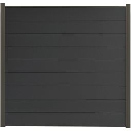 Wellker Sichtschutzzaun Steckzaunelement Capri Set WPC anthrazit/grau Sichtschutz Steckzaun Komplettes WPC-Zaunfeld 180x180 cm, einfache Steckmontage und hohe Witterungsbeständigkeit