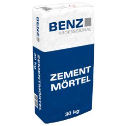 BENZ PROFESSIONAL Zementmörtel Vielseitige Verwendung und sehr leicht zu verarbeiten, feuchtigkeits- und frostbeständig, 30 kg Sack