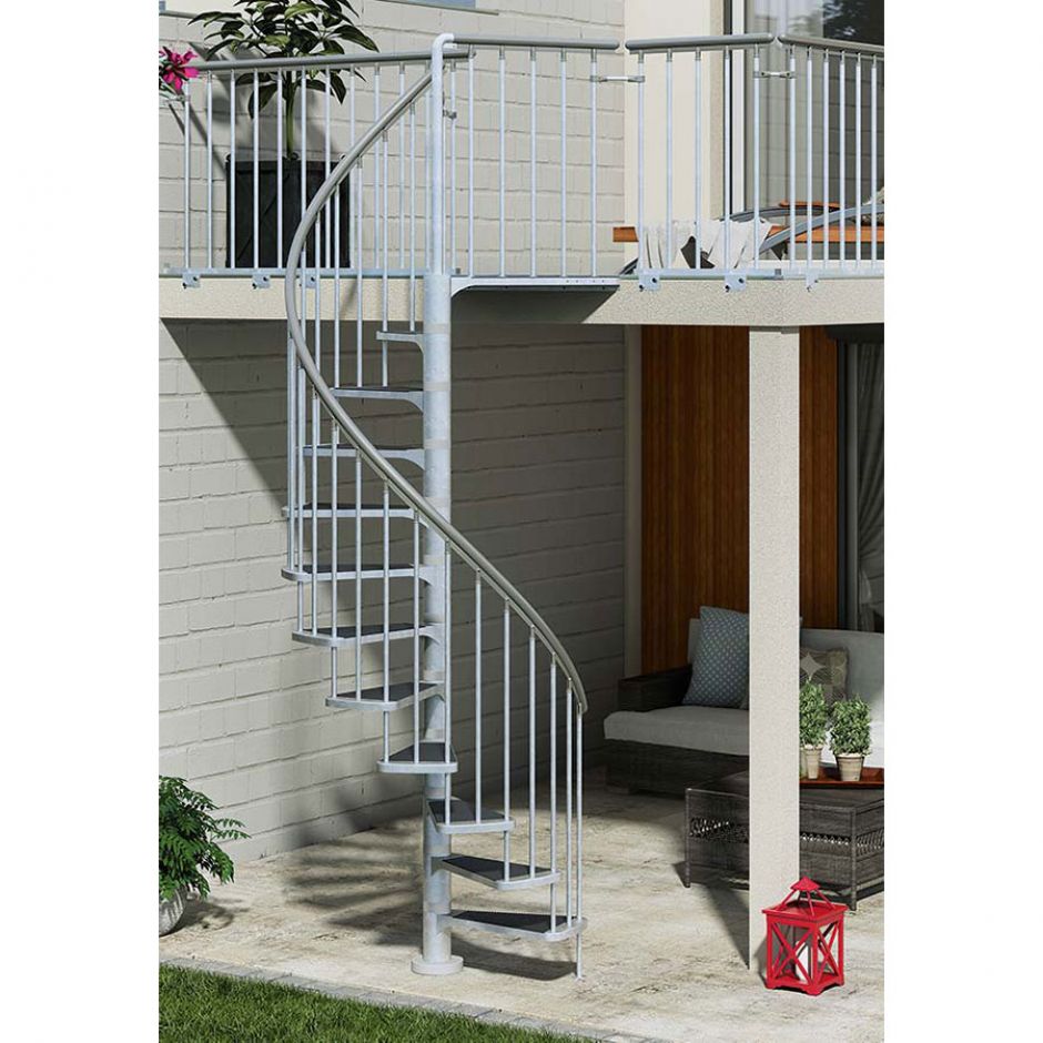 DOLLE Außentreppe Gardenspin mit TrimaxStufen Gartentreppe Wendeltreppe