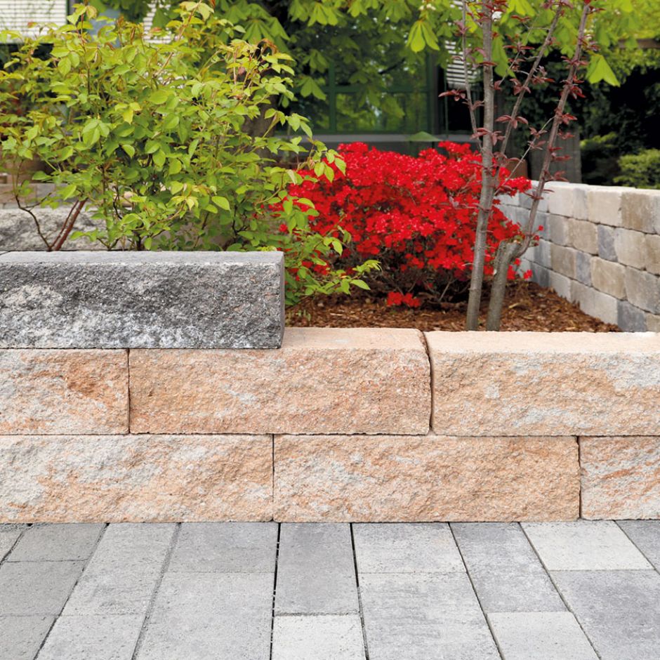 EHL Gartenmauer Mauersystem BossIntak light sandsteingelb Mauersteine
