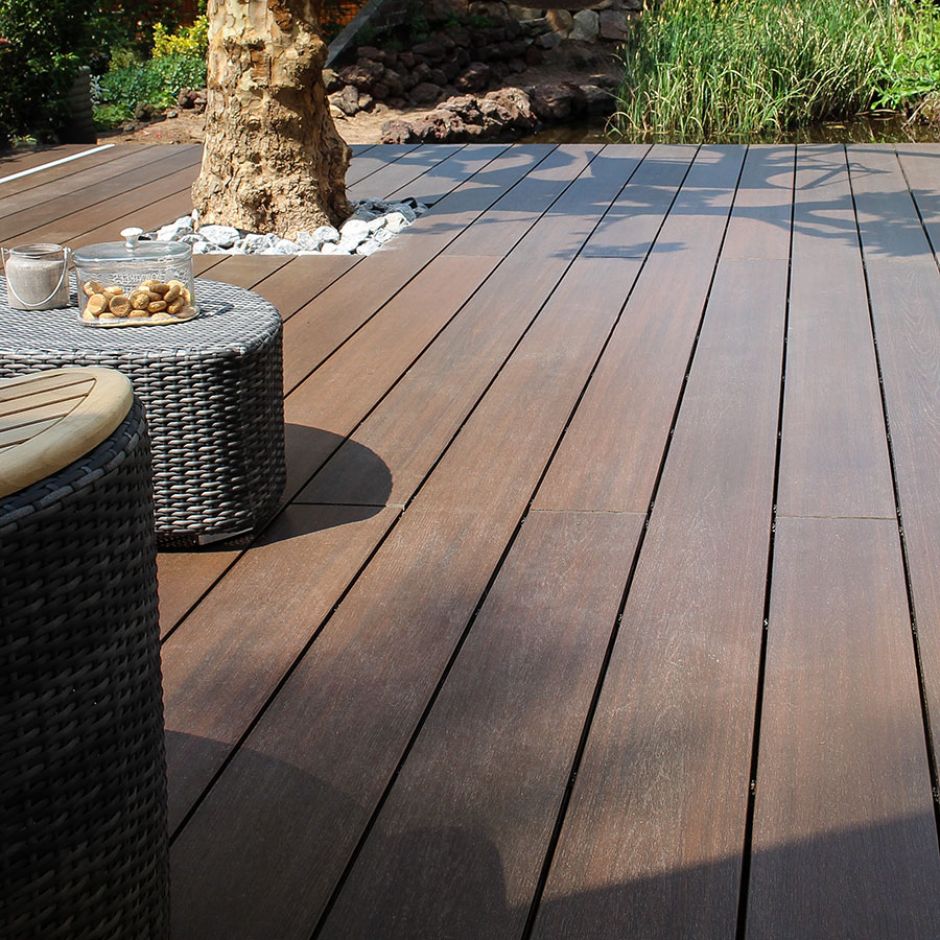 TraumGarten WPC Terrassendiele 20x195mm DREAMDECK PLATINUM Braun