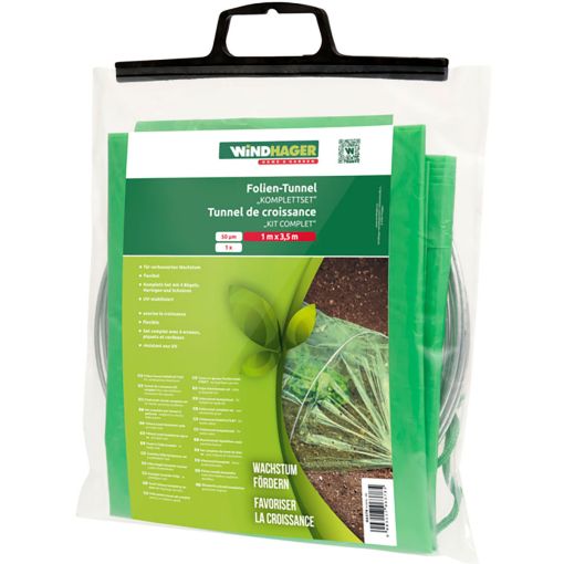 Windhager Folien-Tunnel Komplett-Set 3,5x1 m 2