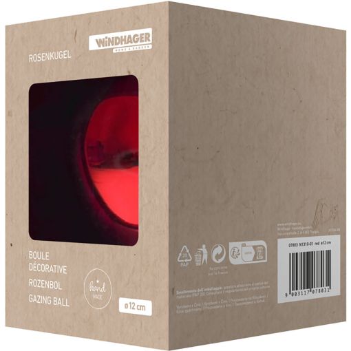 Windhager Rosenkugel mundgeblasen verspiegelt rot 2