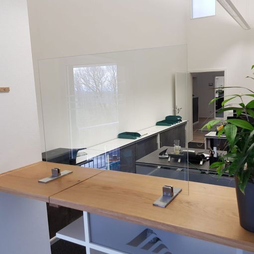 Wellker Virenschutz Sicherheitsglas Spuckschutz 2