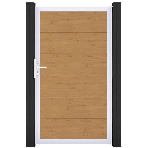 GroJa Einzeltor BasicLine PVC-Steckzaun Asteiche 2