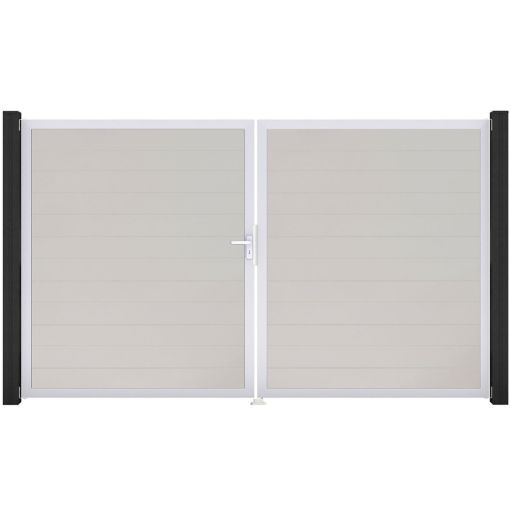 GroJa Doppeltor BasicLine schmal PVC-Steckzaun 2
