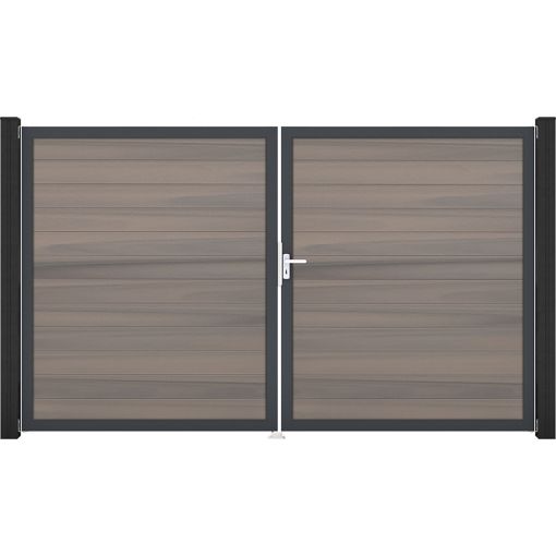 GroJa Doppeltor Solid Steckzaun Bi-Color 2