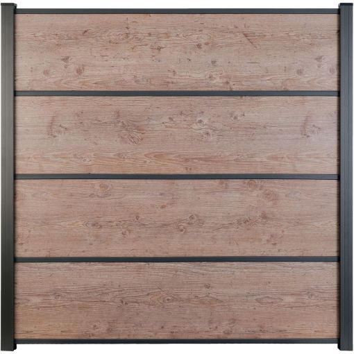 GroJa Premo HPL-Steckzaun Sichtschutzzaun Holzoptik 2