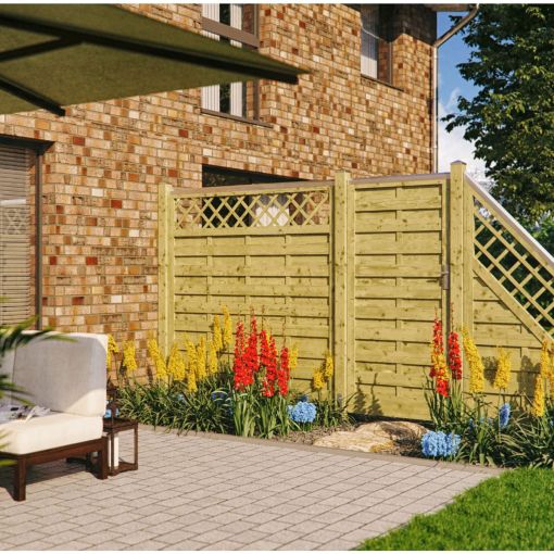 T&J Sichtschutzzaun Avantgarde mit Dekorgitter 2