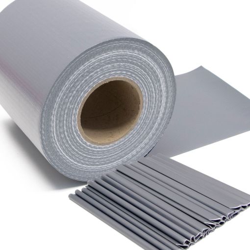 Sichtschutzstreifen Blickdichtrolle light hellgrau mit 2