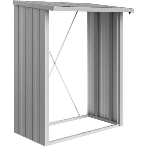 Biohort Kaminholzregal Woodstock silber-metallic 2