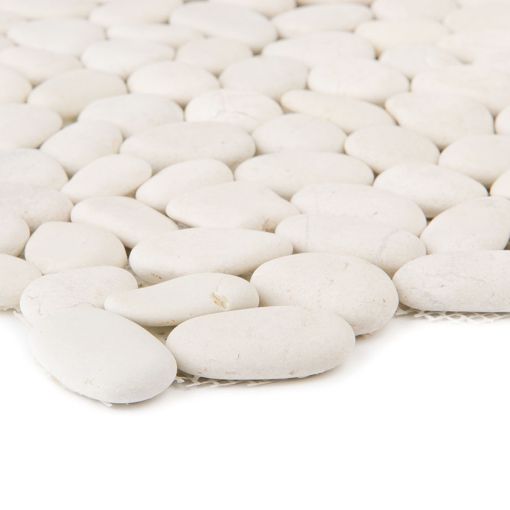 Wellker Natursteinmosaik Flusskiesel Quito White 2