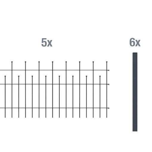 Alberts Zaun-Grundset Madrid anthrazit-metallic Stahlzaun 2