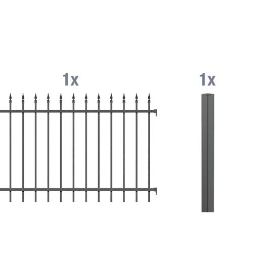 Alberts Zaun-Anbauset Chaussee anthrazit Metallzaun 2
