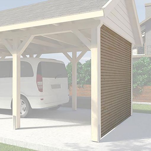 weka Rückwand Massivholz für Carport 2