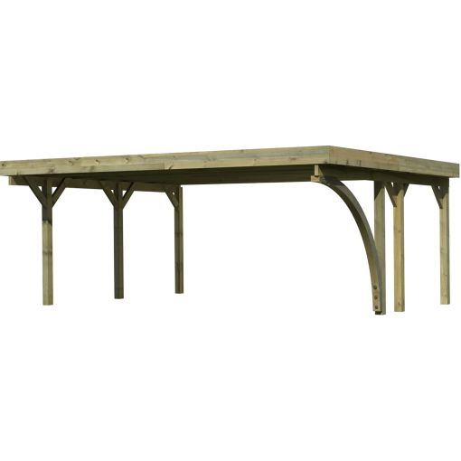 Karibu Doppelcarport Classic mit Rundbogen 2