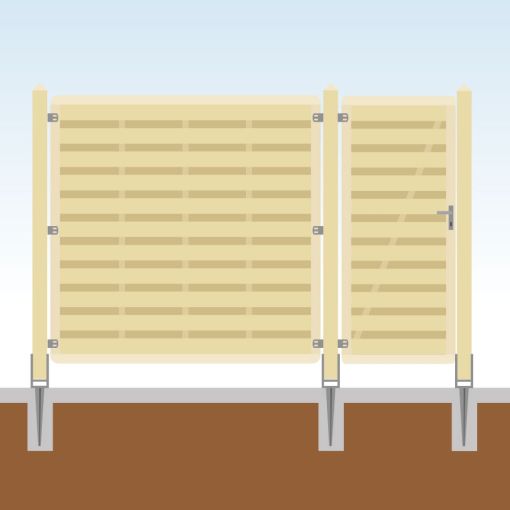 TraumGarten Sichtschutzzaun mit Tor Komplett-Set 2