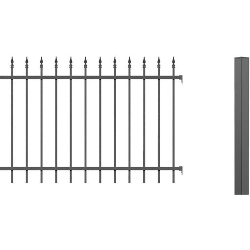 Alberts Zaun-Grundset Chaussee anthrazit 2