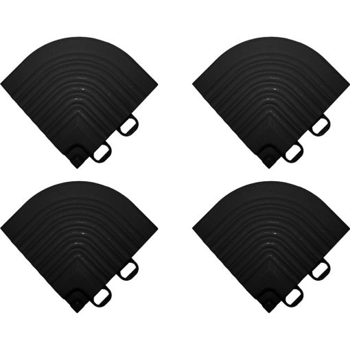 florco Klickfliese Eckteil-Set Kunststoff schwarz 2