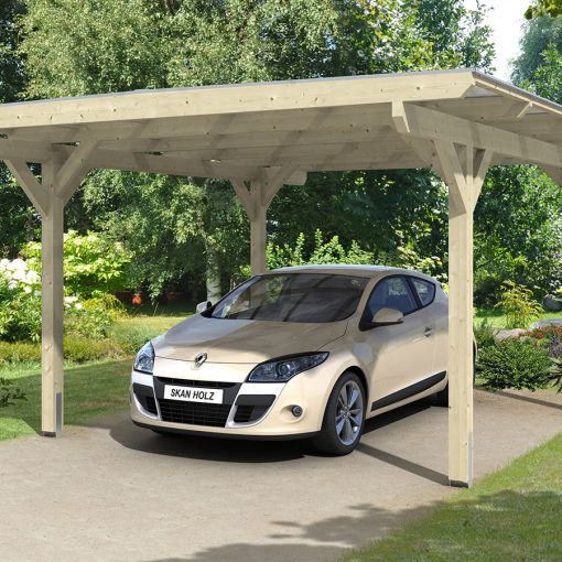 Skan Holz Einzelcarport Odenwald Naturbelassen 2