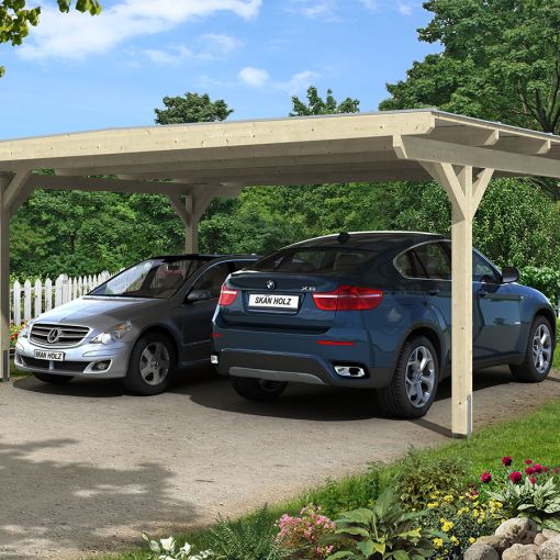 Skan Holz Doppelcarport Odenwald Naturbelassen 2