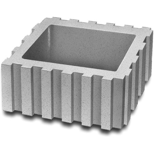 EHL Pflanzstein eckig Rasterflor grau 2