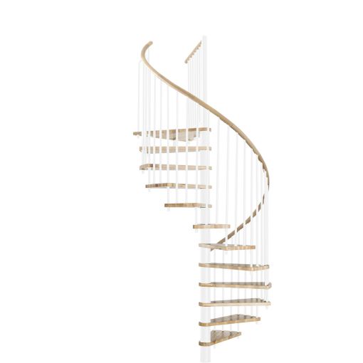 Minka Spindeltreppe Spiral Wood weiß 2