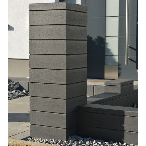 WESERWABEN Gartenmauer Trend-Line Pfeilerabdeckung Anthrazit 2