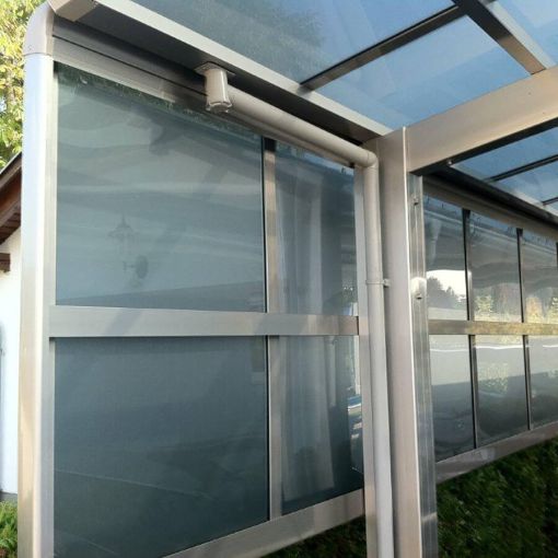 XIMAX Aluminium Carport Seitenwand Edelstahl 2