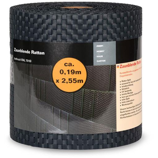 Sichtschutzstreifen Doppelstabzaun Rattan Anthrazit 2