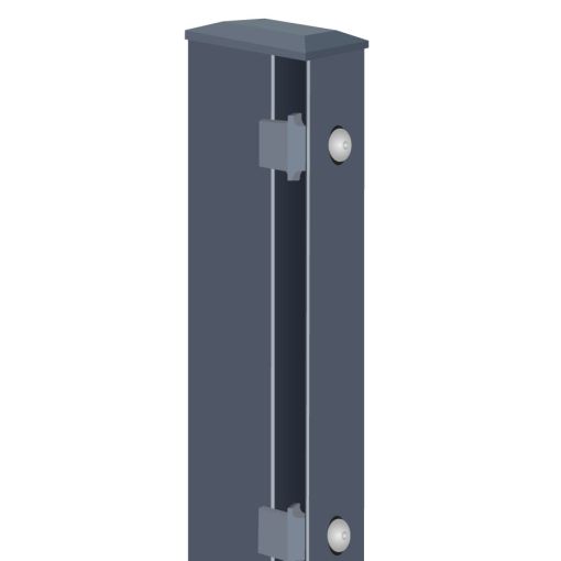 Pfosten Doppelstabmattenzaun mit Abdeckleiste anthrazit 2