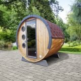 wolff Finnhaus Saunafass Mini Fichte mit 3 Fenstern Gartensauna
