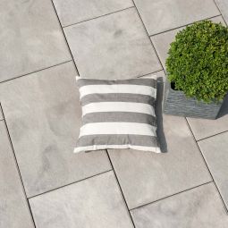 DIEPHAUS Terrassenplatte ANCONA Weiß-Schwarz geflammt 4