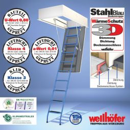 Wellhöfer Bodentreppe StahlBlau Dachbodentreppe 5