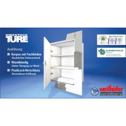 Wellhöfer Kniestocktüre mit Korpus, Fachböden 3