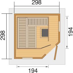 weka Saunahaus KURIKKA Sparset natur 4