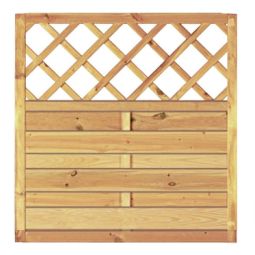 T&J Gartenzaun Maxi-Massiv mit Dekorgitter 3