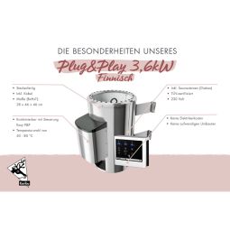 Karibu Saunaofen 3,6 kW Plug&Play 6