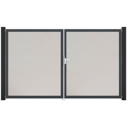GroJa Doppeltor BasicLine PVC-Steckzaun Weiß 3