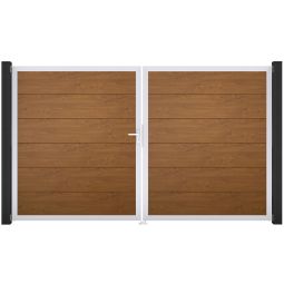 GroJa Doppeltor BasicLine PVC-Steckzaun Golden 4