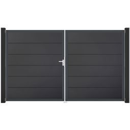 GroJa Doppeltor BasicLine PVC-Steckzaun Anthrazit 4