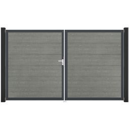 GroJa Doppeltor BasicLine PVC-Steckzaun Grey 5